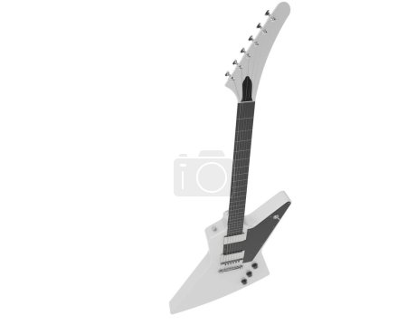 Téléchargez les photos : Guitare électrique isolée sur fond blanc - en image libre de droit