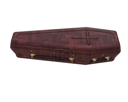 Téléchargez les photos : Cercueil isolé sur fond blanc - en image libre de droit