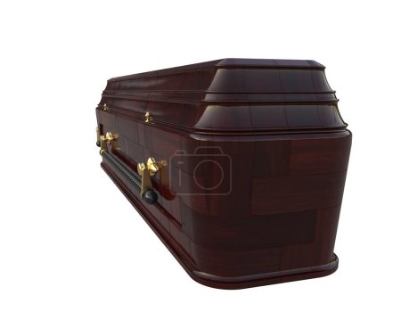 Photo for Coffin isolated on white background - Royalty Free Image