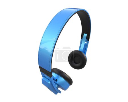 Photo for Wireless headphones isolated on  background. 3d rendering - illustration - Royalty Free Image
