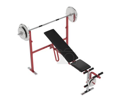 Photo for Olympic folding bench, gym and fitness equipment isolated on white background - Royalty Free Image