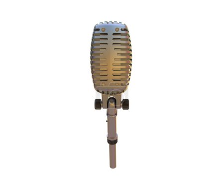 Téléchargez les photos : Microphone vintage sur fond blanc - en image libre de droit