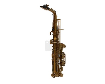 Foto de Saxofón aislado sobre fondo blanco - Imagen libre de derechos