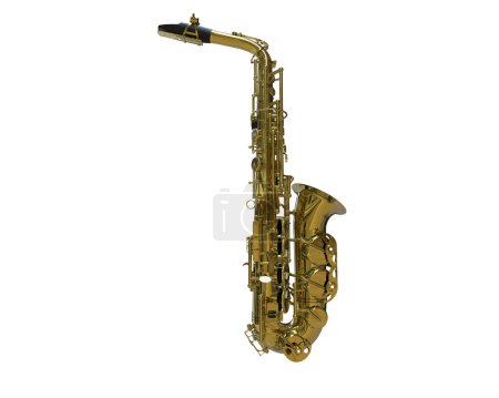 Foto de Saxofón aislado sobre fondo blanco - Imagen libre de derechos
