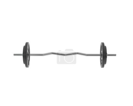Photo for Weightlifting curved barbell, gym equipment isolated on white background - Royalty Free Image