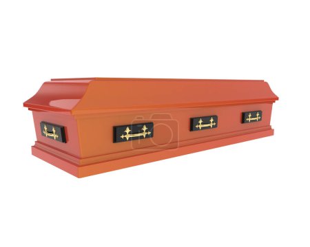 Téléchargez les photos : Cercueil isolé sur fond blanc - en image libre de droit