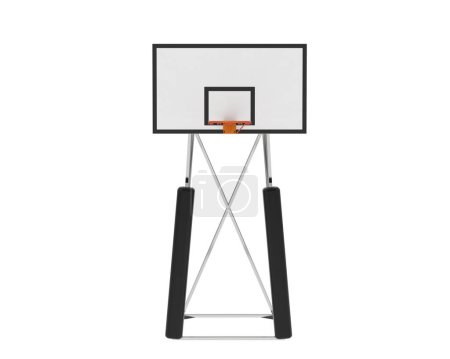 Foto de Aro de baloncesto aislado sobre fondo blanco. representación 3d - ilustración - Imagen libre de derechos