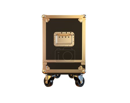 Photo for Black metal suitcase on a white background - Royalty Free Image
