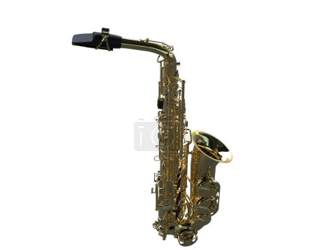 Téléchargez les photos : Saxophone isolé sur fond blanc. - en image libre de droit