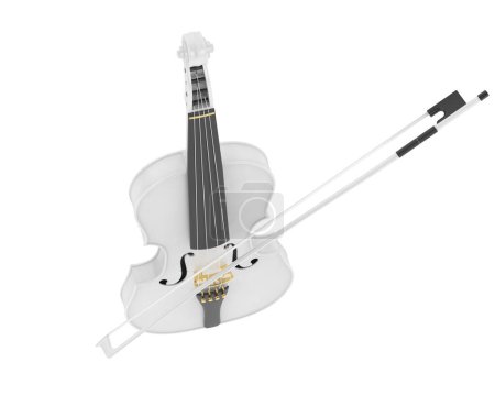 Photo for Violin on white background. 3d rendering - illustration - Royalty Free Image