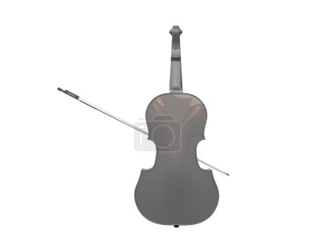 Photo for Violin on white background. 3d rendering - illustration - Royalty Free Image