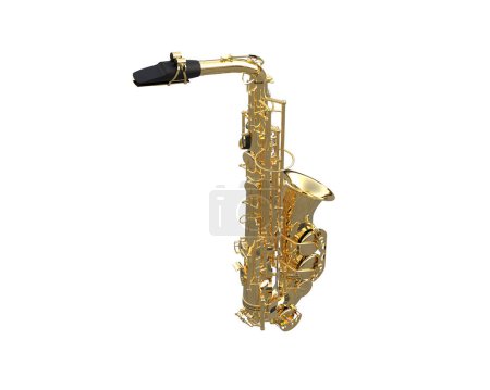 Foto de Saxofón aislado sobre fondo blanco. - Imagen libre de derechos