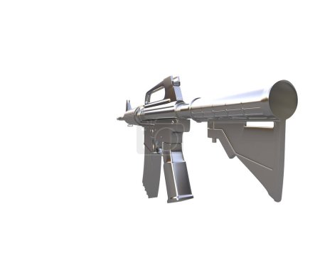Téléchargez les photos : Fusil d'assaut isolé sur fond blanc - en image libre de droit