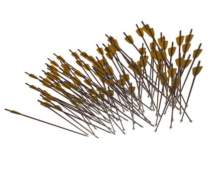 Foto de Flechas de arco aisladas en el fondo. representación 3d - ilustración - Imagen libre de derechos
