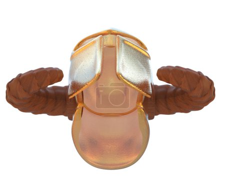 Foto de Casco gladiador aislado sobre fondo. representación 3d - ilustración - Imagen libre de derechos