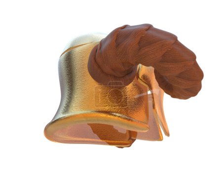 Photo for Gladiator helmet isolated on  background. 3d rendering - illustration - Royalty Free Image