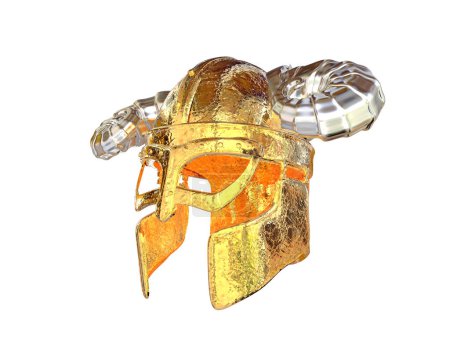 Foto de Casco gladiador aislado sobre fondo. representación 3d - ilustración - Imagen libre de derechos