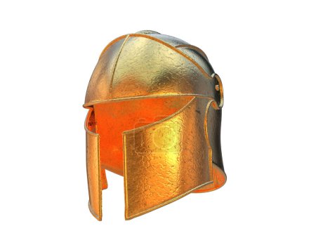 Photo for Knight helmet isolated on  background. 3d rendering - illustration - Royalty Free Image