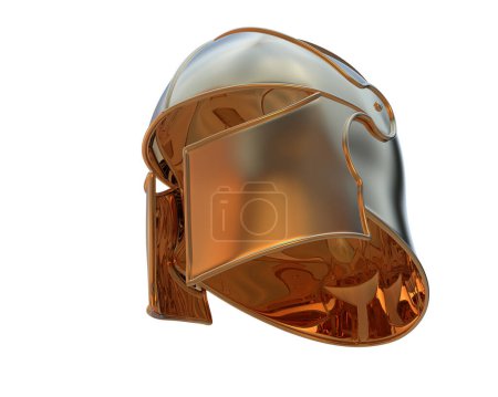 Photo for Knight helmet isolated on  background. 3d rendering - illustration - Royalty Free Image