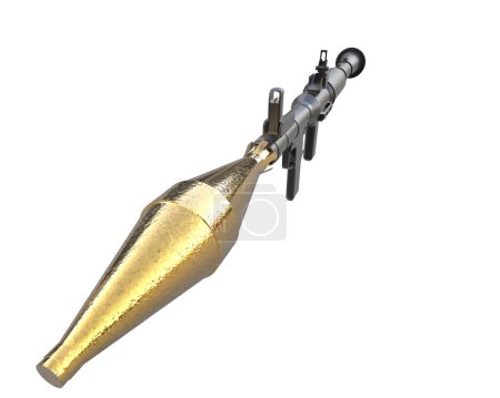 Téléchargez les photos : Lanceur de grenade isolé en arrière-plan. rendu 3d - illustration - en image libre de droit