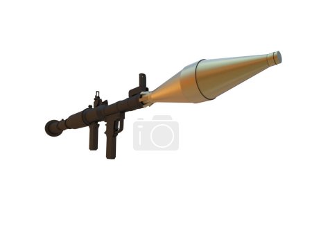 Grenade launcher isolated on  background. 3d rendering - illustration