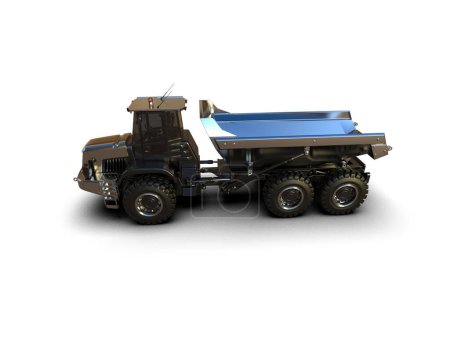 Photo for Big heavy truck isolated on white background. 3d rendering - illustration - Royalty Free Image