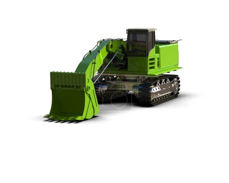 Photo for Excavator isolated on white background. 3d rendering - illustration - Royalty Free Image
