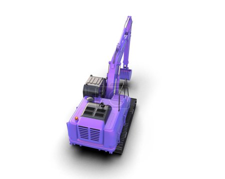 Photo for Excavator isolated on background. 3d rendering - illustration - Royalty Free Image