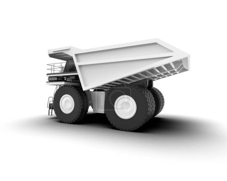 Photo for Mining truck isolated on background. 3d rendering - illustration - Royalty Free Image