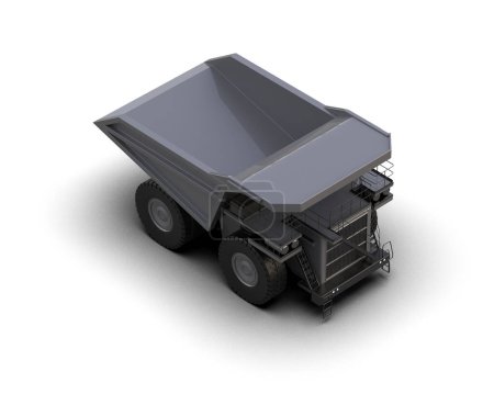 Foto de Mining truck isolated on background. 3d rendering - illustration - Imagen libre de derechos