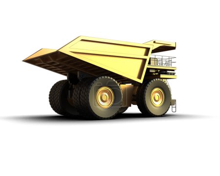 Téléchargez les photos : Mining truck isolated on background. 3d rendering - illustration - en image libre de droit