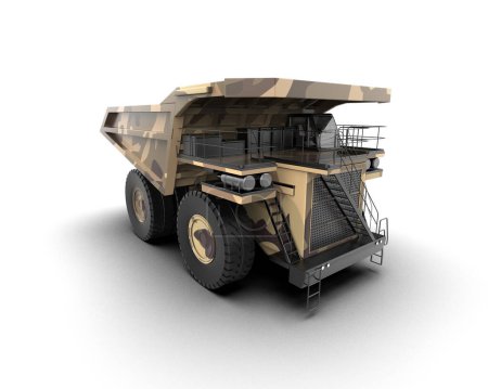 Foto de Mining truck isolated on background. 3d rendering - illustration - Imagen libre de derechos