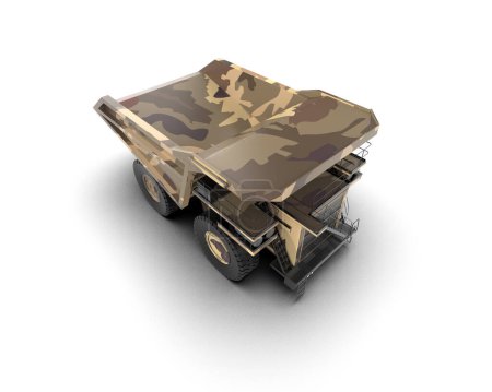Téléchargez les photos : Mining truck isolated on background. 3d rendering - illustration - en image libre de droit