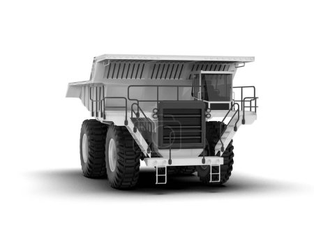 Photo for Mining truck isolated on white background. 3d rendering - illustration - Royalty Free Image