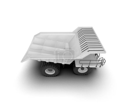 Téléchargez les photos : Camion minier isolé sur fond blanc. rendu 3d - illustration - en image libre de droit