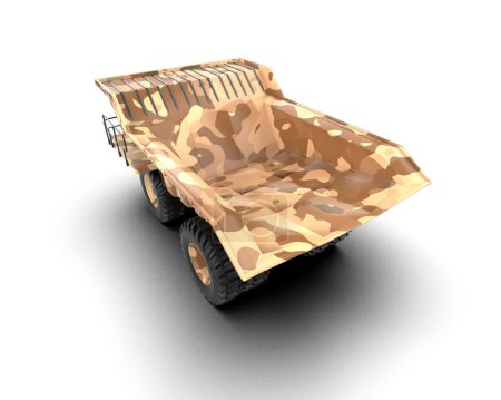 Téléchargez les photos : Camion de mine isolé sur fond blanc. rendu 3d - illustration - en image libre de droit