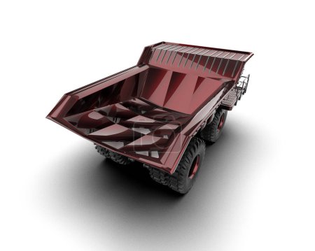 Téléchargez les photos : Camion minier isolé sur fond blanc. rendu 3d - illustration - en image libre de droit