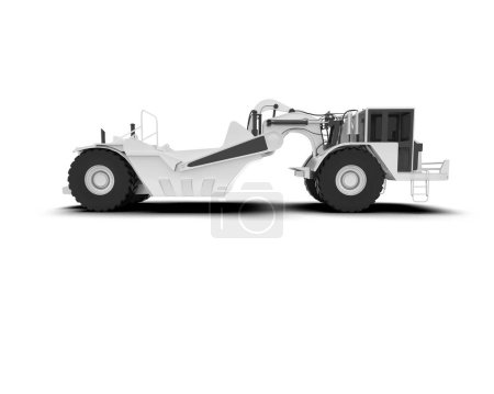 Foto de Rascador tractor de ruedas aislado sobre fondo blanco. representación 3d - ilustración - Imagen libre de derechos