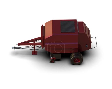 Photo for Agricultural trailer isolated on white background. 3d rendering - illustration - Royalty Free Image