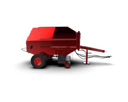 Photo for Agricultural trailer isolated on white background. 3d rendering - illustration - Royalty Free Image