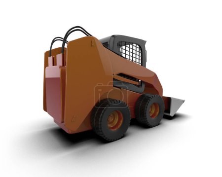 Photo for Skid steer loader isolated on white background. 3d rendering - illustration - Royalty Free Image