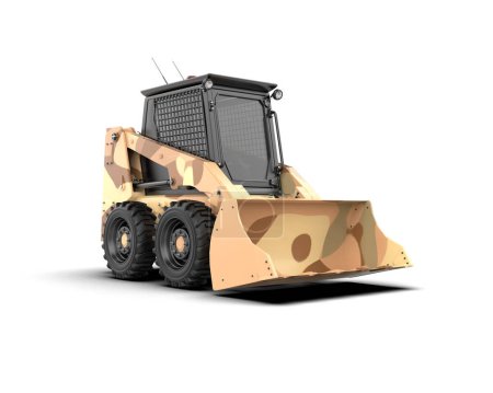 Photo for Skid steer loader isolated on white background. 3d rendering - illustration - Royalty Free Image