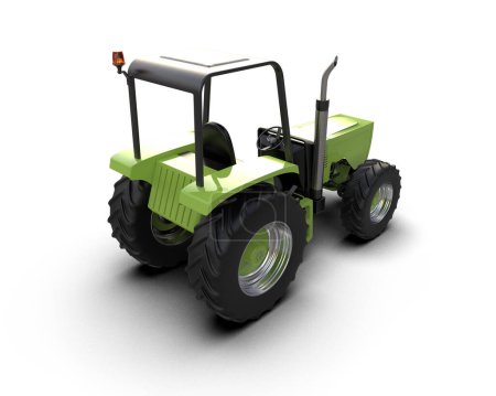 Foto de Tractor moderno sobre fondo blanco, ilustración de la representación 3d - Imagen libre de derechos