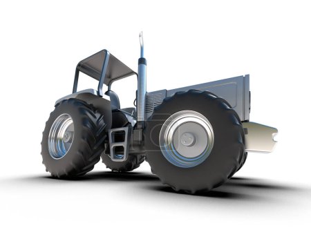 Photo for Modern tractor on white background, 3d rendering illustration - Royalty Free Image