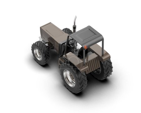 Photo for Tractor isolated on background. 3d rendering - illustration - Royalty Free Image