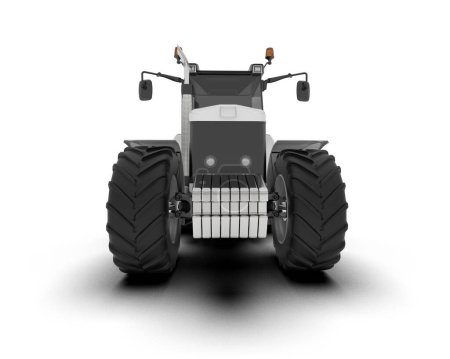 Photo for Modern tractor on white background, 3d rendering illustration - Royalty Free Image