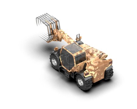 Photo for Bulldozer isolated on background. 3d rendering - illustration - Royalty Free Image