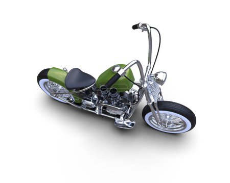 Photo for Motorcycle isolated on white background. 3d rendering - illustration - Royalty Free Image