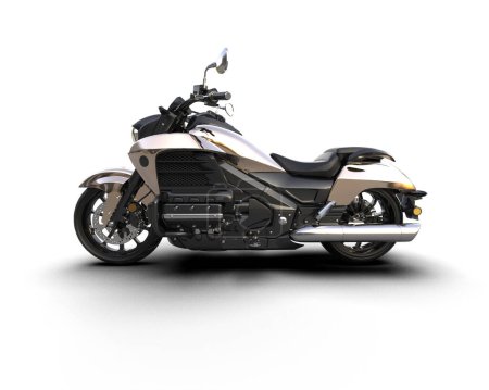 Téléchargez les photos : Motorcycle isolated on white background. 3d rendering - illustration - en image libre de droit