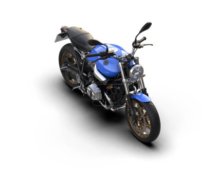 Foto de Motorcycle isolated on white background. 3d rendering - illustration - Imagen libre de derechos